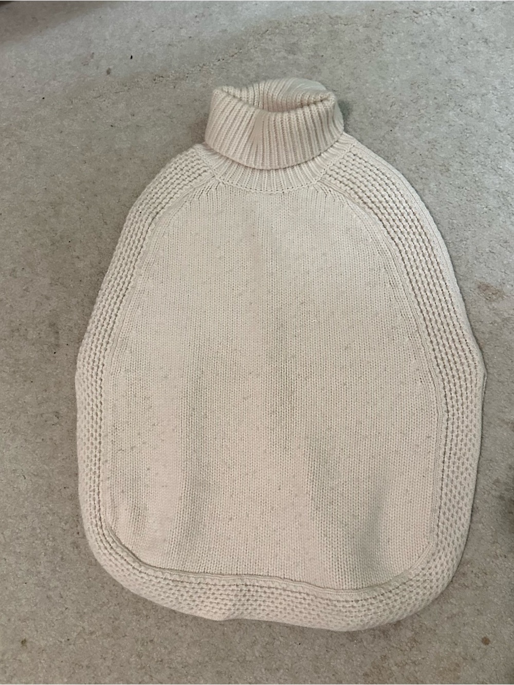 Adrienne Vittadini Ivory Turtleneck Knit Poncho